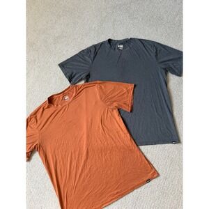 REI T-Shirt Mens Size M Orange Grey Short Sleeve Crewneck Bundle of 2